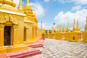 amazing view of pagodas complex at moniwa, myanmar	 - 770081828