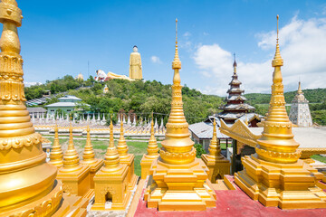 amazing view of pagodas complex at moniwa, myanmar	