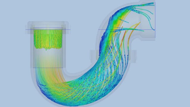 CFD simulation Computational fluid dynamics - piping system airflow simulation