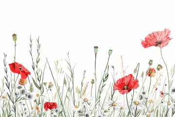 Obraz premium Nature's Symphony: Vector Wildflower Composition