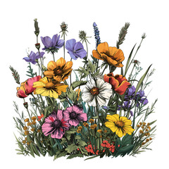 Wildflower Wonders: Vector Illustration