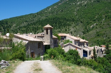 Fototapeta na wymiar Medieval village in the Baronnies in the South East of France, in Europe