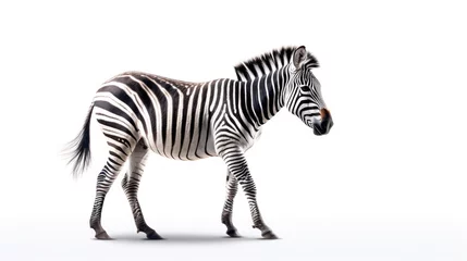 Rolgordijnen zebra pony white background 8k photography, ultra HD, sharp © herman