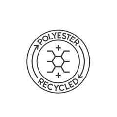 polyester recycled symbol, vector art.