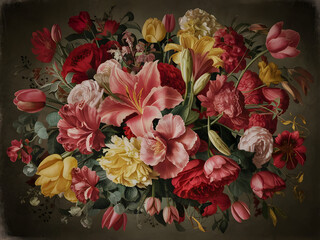 Vintage Floral Background With Flowers