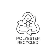 polyester recycled symbol, vector art.