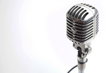 Fototapeta na wymiar Retro style microphone isolated on white backgroundisolated on solid white background.