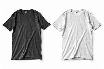Shirt mock up set. T-shirt template. Black, gray and white version, front design.isolated on solid white background.