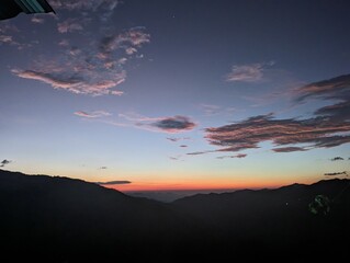 sunset over the mountains
