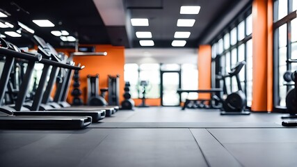 Blurred Gym Background: Fitness Center Interior for Active Lifestyle and Exercise Environment,Fitness website banners, gym advertisements, workout program illustrations







