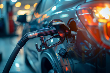 Gasoline Fuel Pumping Close-up - obrazy, fototapety, plakaty
