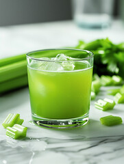 A vibrant, fun image of a green juice, emphasizing its fresh and lively essence.