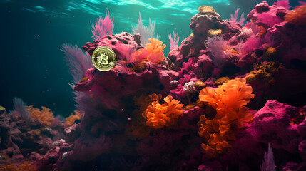 Obraz na płótnie Canvas Coral Reef bitcoin