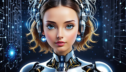 AI Revolution: Futuristic Artwork Depicting the Power and Potential of Artificial Intelligence. Perfect for Tech Concepts and Innovation. - obrazy, fototapety, plakaty