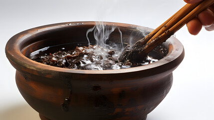 deep steam cauldron with potion overflowing