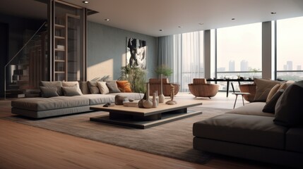 living room interior design with seat or sofa
