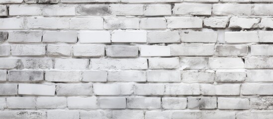 Obraz premium A detailed closeup shot of a grey brick wall showcasing intricate brickwork patterns and rectangular shapes. The stone wall resembles a work of art with cobblestone flooring