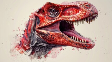 Animated dinosaur raptor cartoon slogan - obrazy, fototapety, plakaty