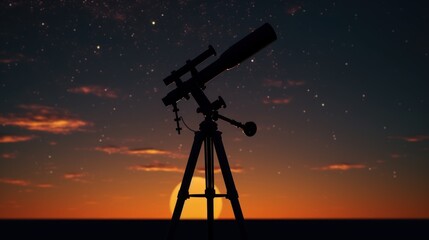 silhouette of telescope