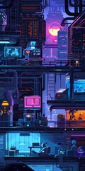 Cyberpunk lab, illustration 