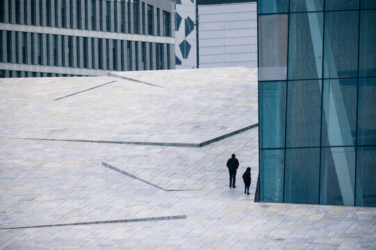 Oslo, Norway: Walking Up On The Roof Of  The Opera House