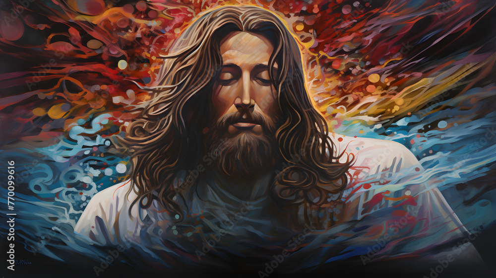 Wall mural Jesus Christ savior of humanity
