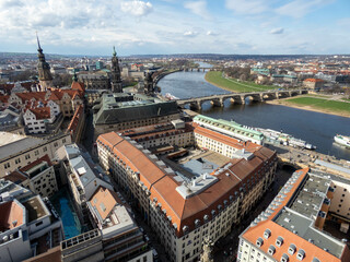 Fototapeta na wymiar Dresden Altstadt (old town) from above