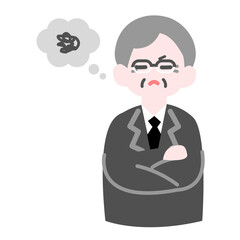 怒るシニア会社員