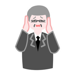 頭を抱えるシニア会社員