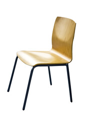 Wood and Metal Chair Isolated on White Background