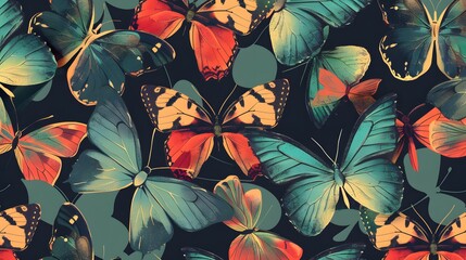 Seamless butterflies pattern background

