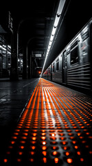 Subway Train in Motion,