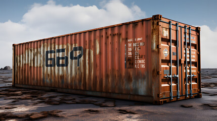 rusty, old, very bad, 40ft shipping container