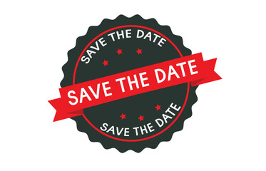 Save the date sticker stamp seal vector template.