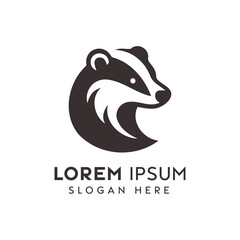 Obraz premium Elegant Badger Logo Design for Company Branding in Monochrome Style