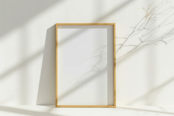 Empty Picture Frame on White Wall, Frame Mock Up