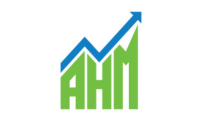 AHM financial logo design vector template.	