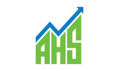 AHS financial logo design vector template.	