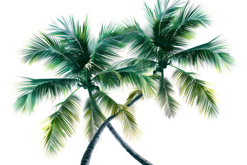 Abstract palm tree silhouette, fronds stylized and spread, minimalist, white backdrop.