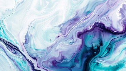 Fototapeta premium This image captures the stunning beauty of marble swirls with a soothing blue and purple color palette, evoking a sense of calm and serenity