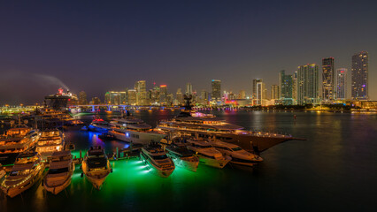 Downtown Miami At dawn with Long Exposure