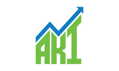 AKI financial logo design vector template.	