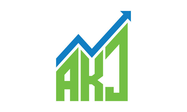 AKJ financial logo design vector template.	