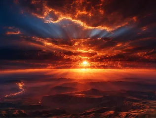 Deurstickers sunset in the sky © William