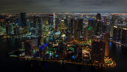 Miami at night from the air - 770111456
