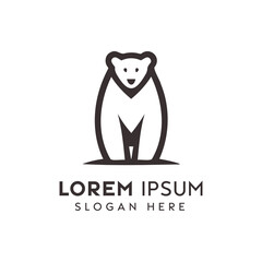Elegant Minimalist Bear Logo Design in Black and White
