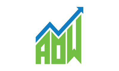 AOW financial logo design vector template.	