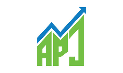 APJ financial logo design vector template.	