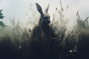 A Rabbit in a Field of Tall Grass