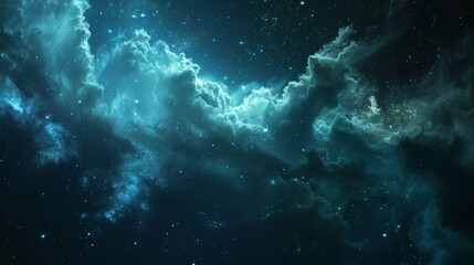 Universe filled with stars, nebula and galaxy, outer space, 16:9